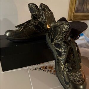 Nike Men's Olive and Black High-Top Sneakers